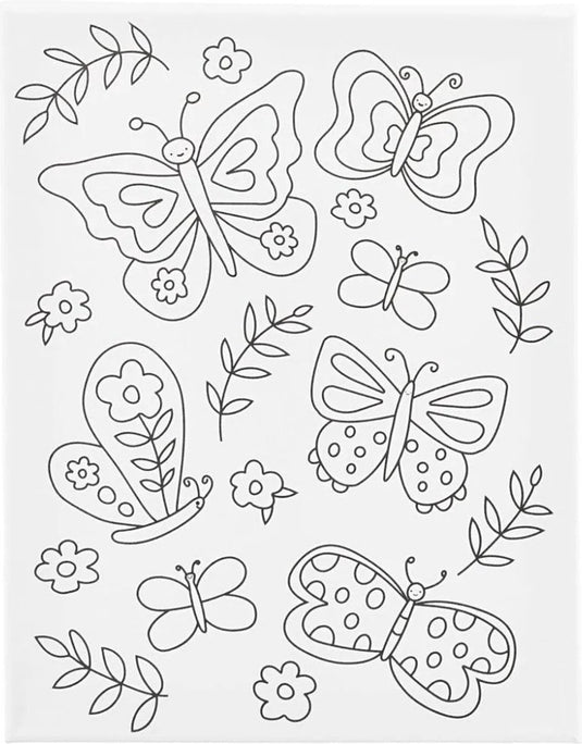 Creativ company schildercanvas met print vlinders - 24x30cm
