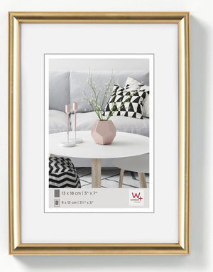 Walther galeria - kunststof lijst - fotoformaat 9x13 cm - metallic goud