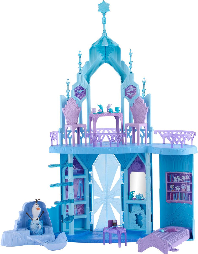 Afbeelding laden in galerijviewer, Mattel disney frozen elsa's ijspaleis – 5 speelplekken met glijbaan, balkon en olaf - 75 cm
