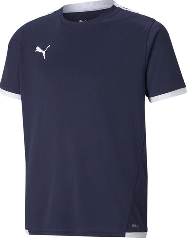 Puma teamliga jersey jr unisex sportshirt - peacoat- white