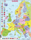 Larsen carte politique de l’europe – puzzle – europe – pays et drapeaux – puzzle éducatif pour enfants – 48 pièces – fabriqué en norvège – pièces extra épaisses de 2,5 mm – plateau avec bord fixe