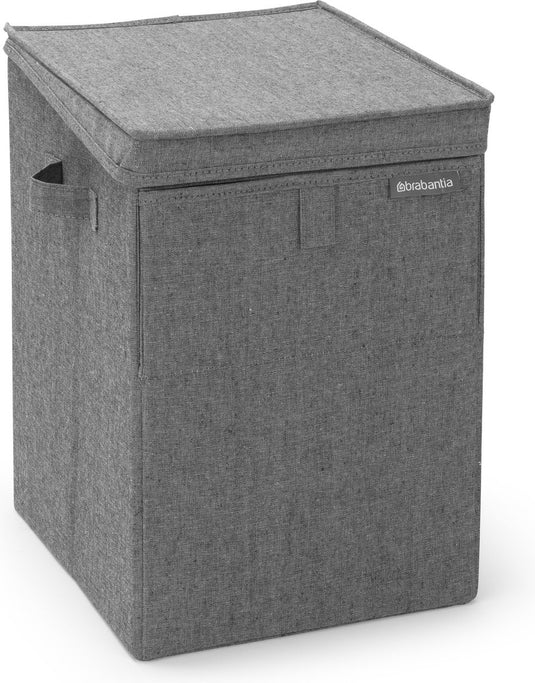 Brabantia wasmand - met deksel - stapelbaar - 35 l - pepper black
