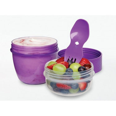 Sistema to go snackdoos snack capsule met lepel vork minty teal 515ml