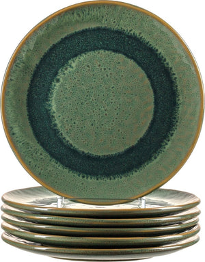 Leonardo matera - bord - ∅23cm - groen - 6 stuks