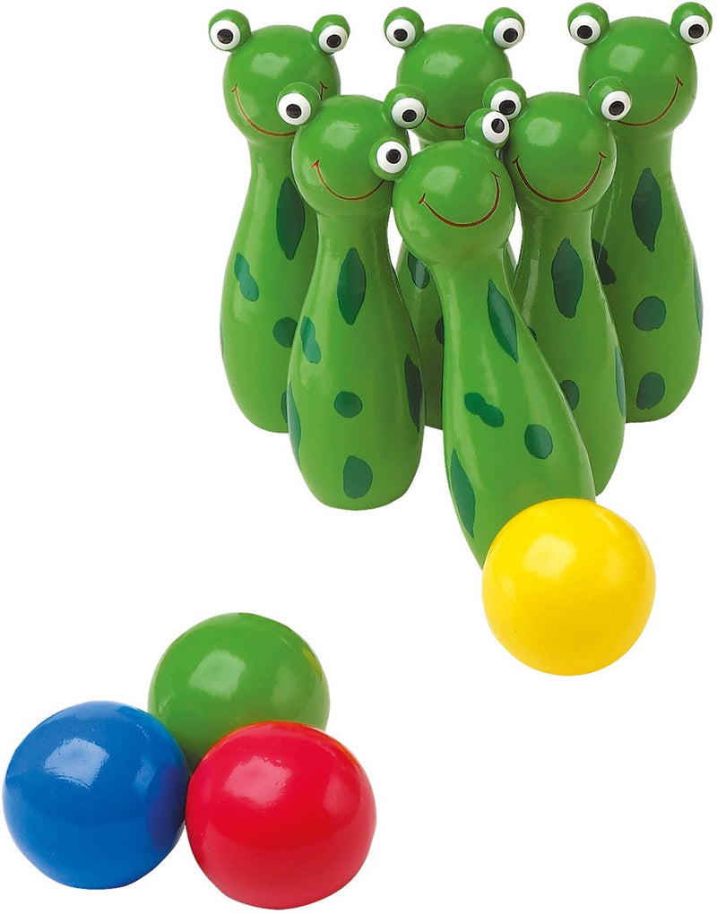 Afbeelding laden in galerijviewer, Small foot - houten kikker kegelen werpspel, 10dlg.
