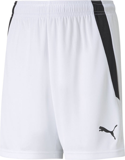 Puma teamliga shorts jr unisex sportbroek - white- black