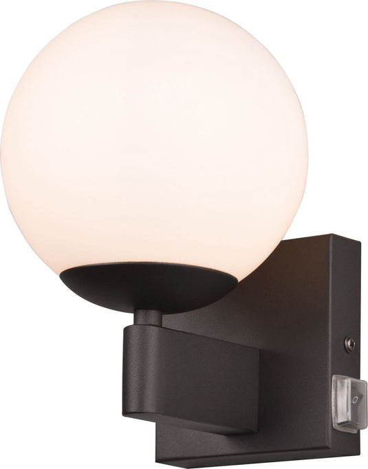 Trio kula - wandlamp - zwart mat - excl. 1x e14 10w - ip44 - geschikt voor badkamer