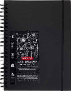 Derwent a4 schetsboek voor tekenen en schrijven - 40 vellen - zuurvrij papier - professionele kwaliteit - zwart