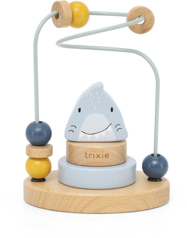 Trixie houten kralenframe - mr. shark - houten bead maze - educatief speelgoed - voor jongens meisjes - haai
