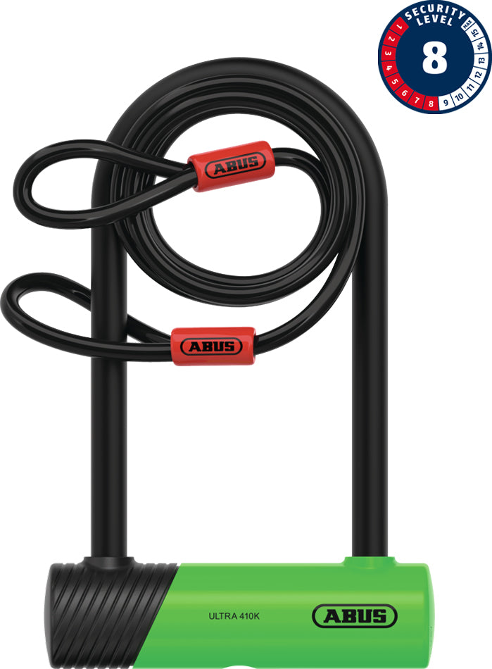 Load image into Gallery viewer, Abus ultra mini 410k 150hb180 u-lock incl. cobra loop cable and sh34 bracket
