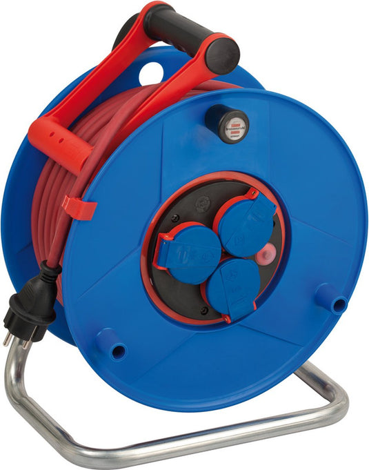 Brennenstuhl garant bretec ip44 kabelhaspel voor bedrijfsmatig en bouwplaatsen, 40 m (van speciaal kunststof, voor gebruik op bouwplaatsen en continu gebruik buitenshuis, made in germany), blauw