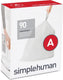 Simplehuman code a - avalzakken - 4,5 liter - 90 stuks - met trekband - wit