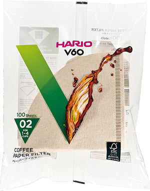 Hario v60 filterpapier - 02 size - 100 stuks - bruin