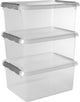 Sunware comfort line opbergbox 15l - set van 3 - 40x30x18 cm - transparant