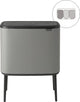 Brabantia bo touch bin prullenbak - 3 x 11 liter - afvalscheiding - mineral concrete grey