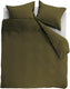Ambiante cotton uni dekbedovertrek - effen - tweepersoons - 200x200 220 cm - olijfgroen