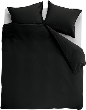 Ambiante cotton uni dekbedovertrek - effen - lits-jumeaux - 240x200 220 - zwart