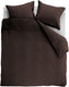 Ambiante cotton uni dekbedovertrek - effen - lits-jumeaux - 240x200 220 cm - bruin