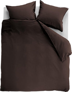 Ambiante cotton uni dekbedovertrek - effen - tweepersoons - 200x200 220 cm - bruin