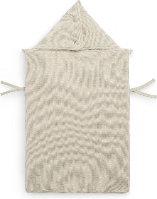 Jollein - voetenzak voor autostoel kinderwagen (nougat) - basic knit - katoen - polyester - footmuff maxi cosi, kinderwagen of autostoel - 42x82cm