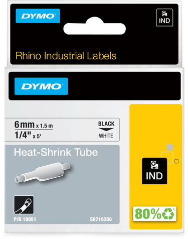 Dymo krimptube industrial zwart, wit
