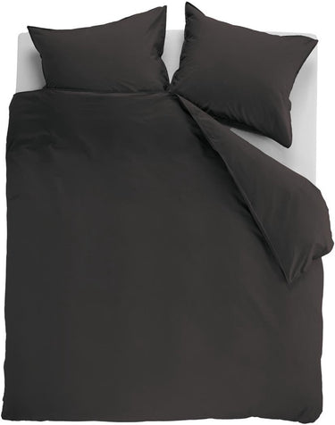 Ambiante cotton uni dekbedovertrek - effen - lits-jumeaux xl - 260x200 220 cm - antraciet