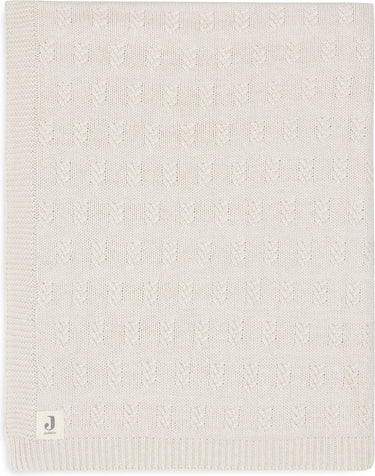 Jollein - deken ledikant 100x150cm - dekentje baby - grain knit - oatmeal