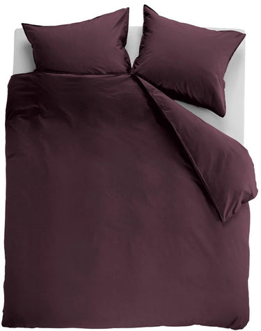 Ambiante cotton uni dekbedovertrek - effen - lits-jumeaux - 240x200 220 - donker rood