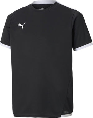 Puma teamliga jersey jr unisex sportshirt - black- white