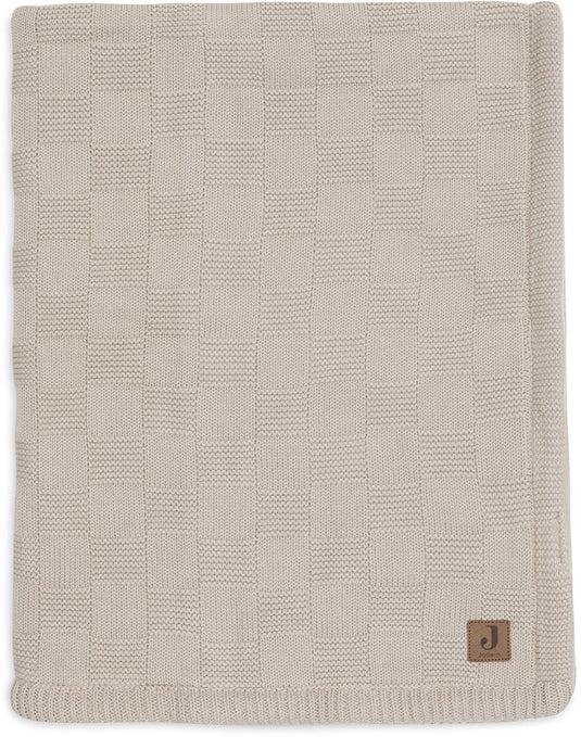 Jollein baby deken ledikant - 100x150cm - box knit - warm sand velvet