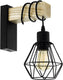 Eglo townshend 5 wandlamp - e27 - 27,5 cm - hout - zwart bruin - fsc hout