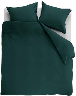 Ambiante cotton uni dekbedovertrek - effen - tweepersoons - 200x200 220 - donker groen