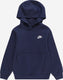 Nike k nsw club flc hdy lbr unisex sporttrui - navy - wit - maat xs