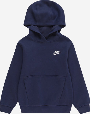 Nike k nsw club flc hdy lbr unisex sporttrui - navy - wit - maat s