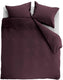 Ambiante cotton uni dekbedovertrek - effen - lits-jumeaux - 240x200 220 - donker rood