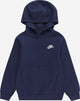 Nike k nsw club flc hdy lbr unisex sporttrui - navy - wit - maat s