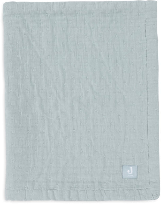 Jollein baby deken wieg jersey 75x100cm - jacquard sea green - gots