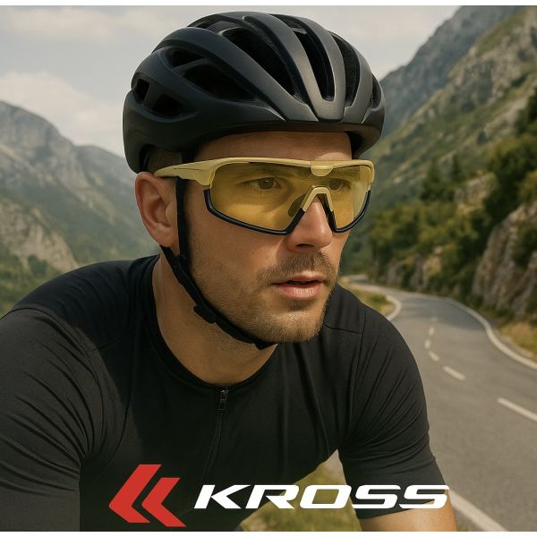 Load image into Gallery viewer, Kross fietsbril braker uv400 verwisselbare lenzen - beige frame
