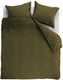 Ambiante cotton uni dekbedovertrek - effen - lits-jumeaux xl - 260x200 220 cm - olijfgroen