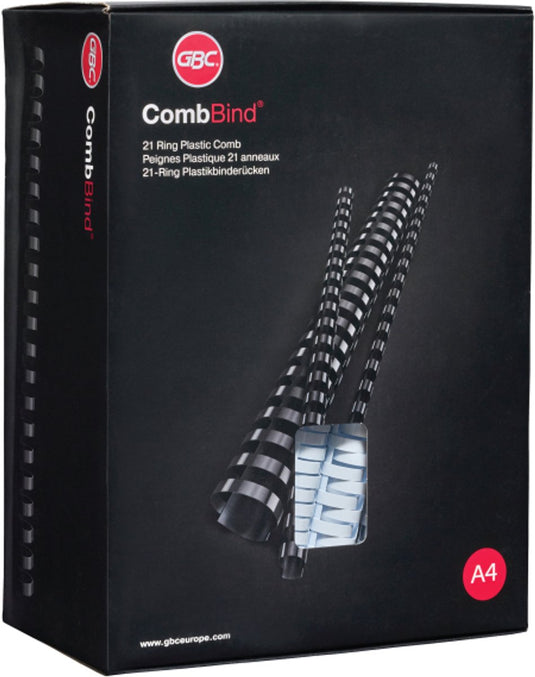 Gbc combbind bindruggen zwart - a4 - 28 mm - 50 stuks