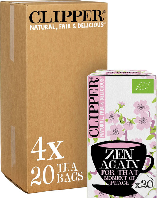 Clipper - biologische thee - zen again - citroengras eucalyptus - 4 x 20 theezakjes