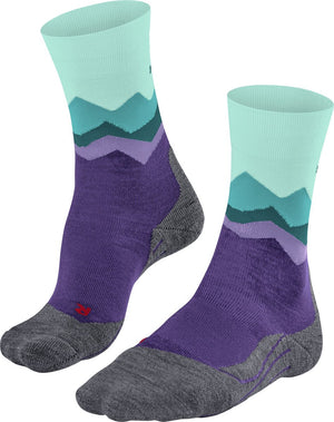 Falke tk2 anti-blaar dik wol functioneel materiaal wandelsokken dames purper - maat 41-42