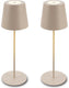 Briloner kiki - set van 2 tafellampen opllaadbaar - dimbaar - voor binnen en buiten - in hoogte verstelbaar - warm wit licht - beige