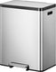 Eko - ecocasa 2 recycling pedaalemmer 30+30 liter - stainless steel - mat rvs - prullenbak