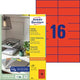 Avery universele etiketten zweckform 3452 105x37mm rood