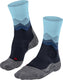 Falke tk2 anti-blaar dik wol functioneel materiaal wandelsokken dames blauw - maat 37-38