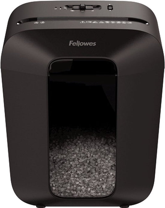 Fellowes lx41 papiervernietiger papierversnipperaar – mini cut p-4 – 8 vel – shredder voor thuis kantoor – 17l – creditcards nietjes