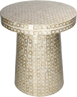 Hd collection tafel capiz ivoor 40x40x45cm