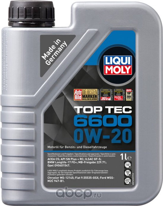 Liqui moly 1l top tec 6600 0w-20 21410