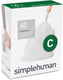 Simplehuman code c afvalzakken - 12 liter - 60 stuks - met trekband - wit